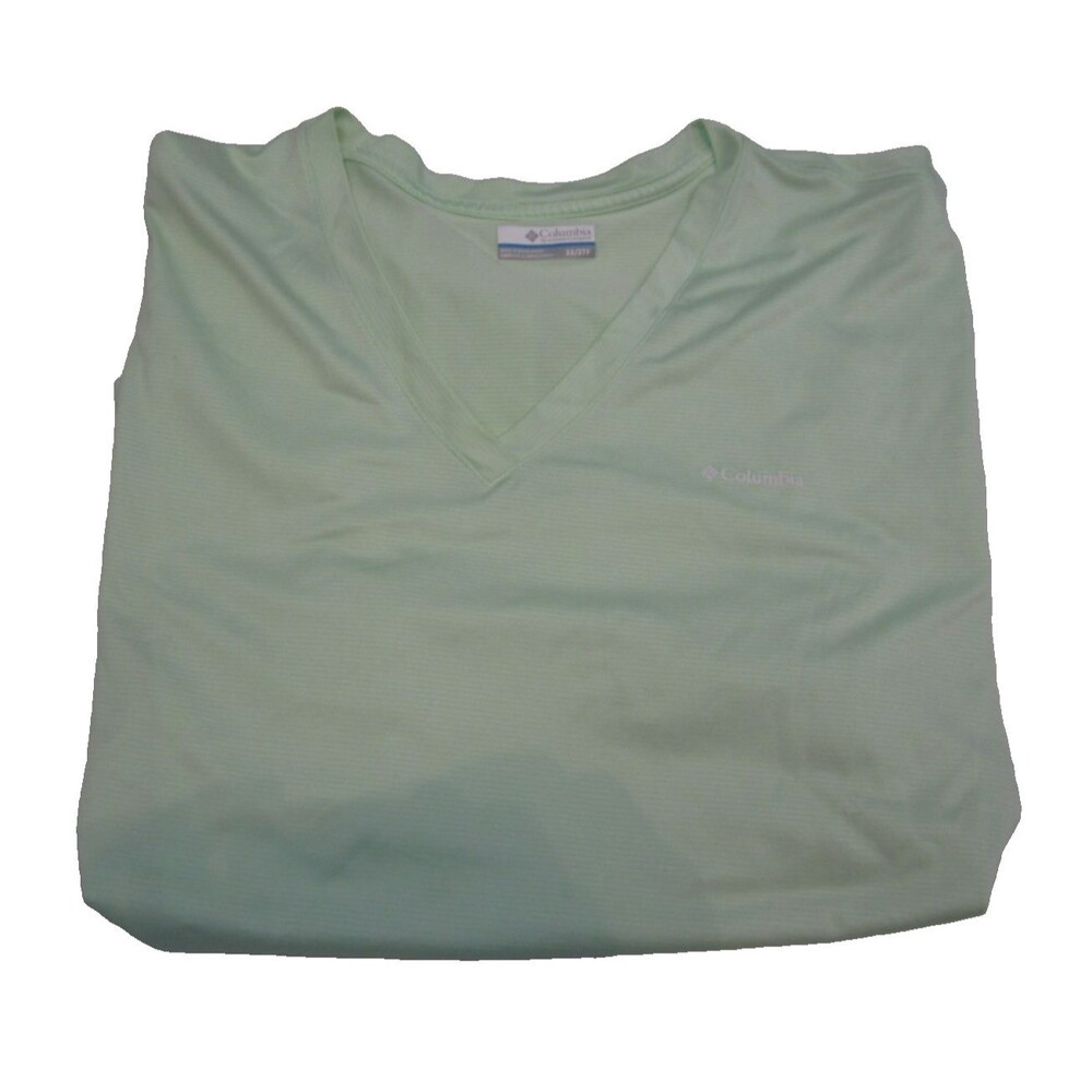 Columbia Women's 3X Green Omni-Wick Short Sleeve Shirt Top Lightweight Poly